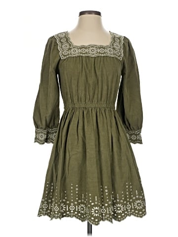 Madewell Embroidered Corduroy Square-Neck Mini Dress (view 1)