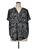 Torrid 100% Polyester Animal Print Gray Short Sleeve Blouse Size 1X Plus (1) - photo 1