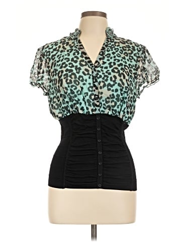 INC International Concepts Short Sleeve Silk Top (view 1)