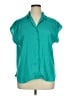 Nine West 100% Polyester Teal Short Sleeve Blouse Size XL - photo 1