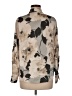 Zara Floral Tan Long Sleeve Blouse Size M - photo 2