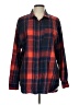 Old Navy 100% Cotton Plaid Red Long Sleeve Button-Down Shirt Size L - photo 1