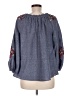 THML 100% Cotton Blue 3/4 Sleeve Blouse Size M - photo 2