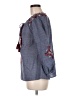THML 100% Cotton Blue 3/4 Sleeve Blouse Size M - photo 5