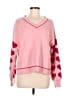 Francesca's Hearts Pink Pullover Sweater Size M - photo 1