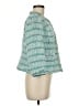 Black Label by Chico's 100% Cotton Tweed Teal Jacket Size Med (1) - photo 4