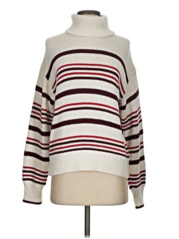 Madewell Ribbed Cotton Turtleneck Sweater in Stripe (view 1)