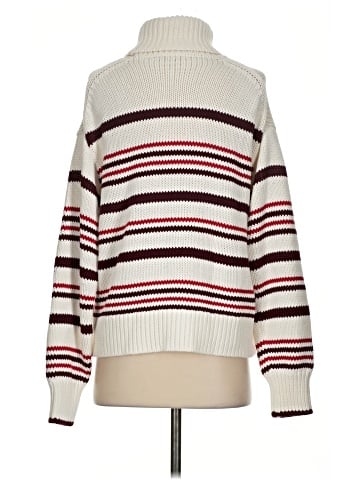 Madewell Ribbed Cotton Turtleneck Sweater in Stripe (view 2)