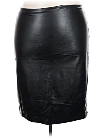 ELOQUII Faux Leather Skirt (view 1)