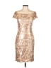 JS Collections 100% Polyester Metallic Gold Cocktail Dress Size 8 - photo 1