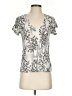 Express 100% Linen Animal Print Silver Short Sleeve T-Shirt Size XS - photo 1
