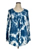 Cathy Tie-dye Blue Long Sleeve Blouse Size XL - photo 1