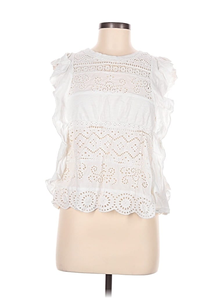 Pre-owned Anthropologie Sleeveless Blouse In White
