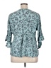 Nostalgia 100% Rayon Teal 3/4 Sleeve Blouse Size XL - photo 2