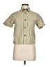 Zara Solid Tan Short Sleeve Button-Down Shirt Size 8 - 9 - photo 1