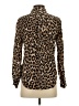 J.Crew 100% Silk Animal Print Brown Long Sleeve Silk Top Size 2 - photo 2
