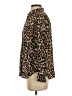 J.Crew 100% Silk Animal Print Brown Long Sleeve Silk Top Size 2 - photo 5