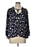 Lovestitch Floral Blue 3/4 Sleeve Blouse Size L - photo 1