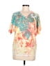 Reba Teal Short Sleeve Blouse Size M - photo 1