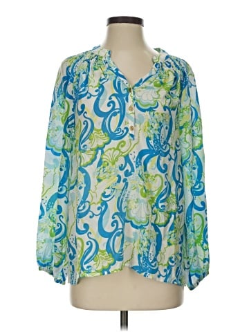 Lilly Pulitzer Long Sleeve Silk Top (view 1)