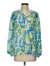 Lilly Pulitzer 100% Silk Blue Long Sleeve Silk Top Size S - photo 1