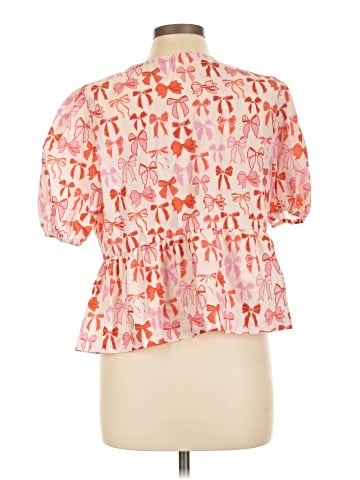 Peach Short Sleeve Blouse (view 2)