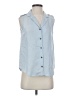 NYDJ Blue Sleeveless Button-Down Shirt Size XXS - photo 1