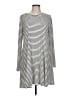 BCBGeneration Stripes Silver Casual Dress Size L - photo 1