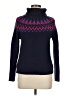 Alya 100% Acrylic Chevron-herringbone Blue Turtleneck Sweater Size M - photo 1
