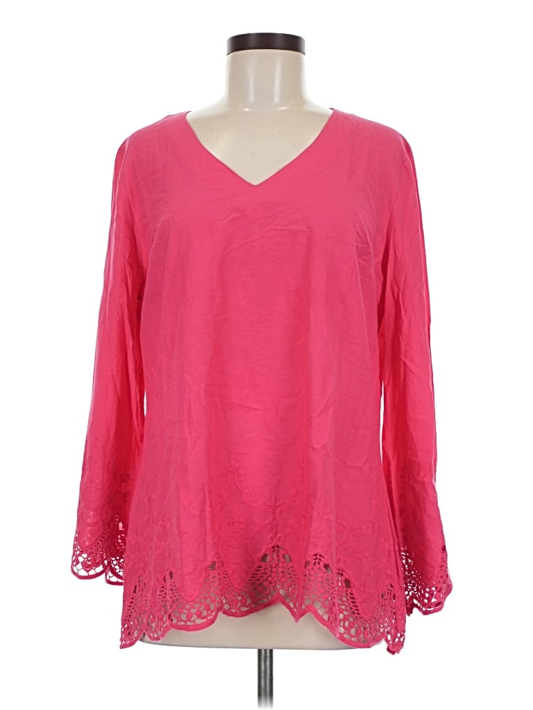 Pre-owned Dg^2 By Diane Gilman Long Sleeve Blouse In Pink
