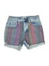 Crazy Train Stripes Blue Denim Shorts Size S - photo 1