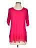 Investments 100% Polyester Pink Short Sleeve Blouse Size S - photo 1