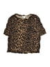 Crewcuts Animal Print Brown Short Sleeve Blouse Size 8 - 9 - photo 1