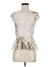 Jennifer Lopez 100% Rayon Ivory Short Sleeve Top Size M - photo 1