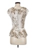 Jennifer Lopez 100% Rayon Ivory Short Sleeve Top Size M - photo 2