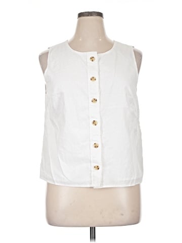 J.Crew Factory Store Sleeveless Button-Down Shirt (view 1)