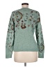 Wrap Floral Teal Pullover Sweater Size 6 - photo 2