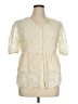 Unbranded 100% Polyester Ivory Short Sleeve Blouse Size XL - photo 1