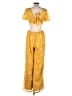 Lulus 100% Polyester Yellow Jumpsuit Size L - photo 2