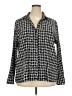 Apt. 9 Houndstooth Black Long Sleeve Blouse Size 2X - photo 1