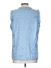 Talbots 100% Cotton Blue Sleeveless Blouse Size L - photo 2