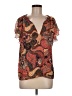 A.L.C. 100% Silk Brown Short Sleeve Silk Top Size 6 - photo 1