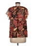 A.L.C. 100% Silk Brown Short Sleeve Silk Top Size 6 - photo 2