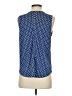 Ann Taylor 100% Polyester Polka Dots Blue Sleeveless Blouse Size S - photo 2