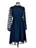 Assorted Brands 100% Polyester Checkered-gingham Blue Casual Dress Size S (estimated) - photo 1