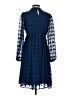 Assorted Brands 100% Polyester Checkered-gingham Blue Casual Dress Size S (estimated) - photo 2