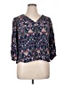 St. John's Bay 100% Rayon Blue 3/4 Sleeve Blouse Size XL (petite) - photo 1