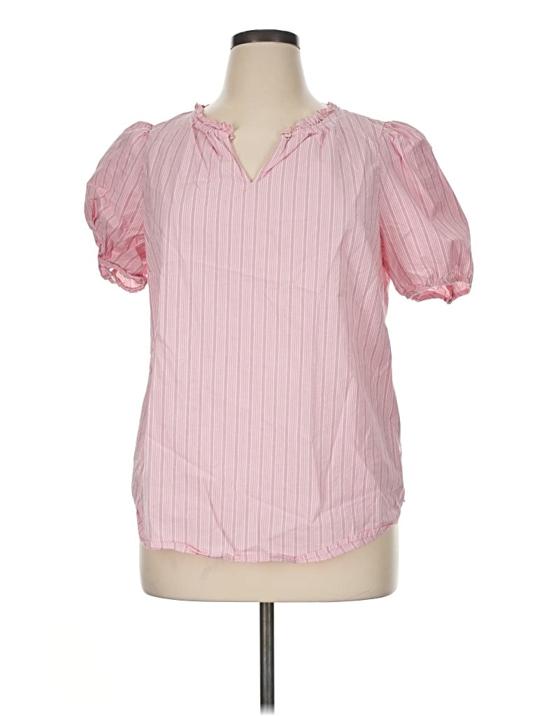 Pre-owned Talbots Short Sleeve Blouse In Pink
