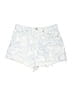 Zara 100% Cotton Paisley Blue Denim Shorts Size 10 - photo 1