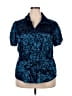 Lane Bryant 100% Polyester Blue Short Sleeve Blouse Size 18 - 20 Plus - photo 1
